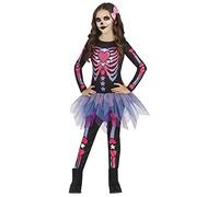 FIESTAS GUIRCA Pretty Pink Skeleton Fancy Dress for Girls - Tutu Skeleton Kids Costume - Halloween Girls Costumes 5-6 years