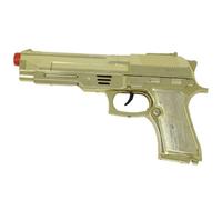 FIESTAS GUIRCA | Pistola Oro Metallico (22 cm) - Arma Giocattolo per Costume da Poliziotto, Supereroe, Villain, Giullare e Ladro - Ideale per Halloween e Feste in Maschera - Oro