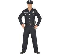 Fiestas Guirca Fancy Dress Adult Police in Blue | Size: Large Fiestas Guirca Blue L