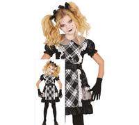 FIESTAS GUIRCA Porcelain Doll Girls Fancy Dress Costume - Scary Horror Doll Costume - Halloween Girls Costumes Age 10-12 Years