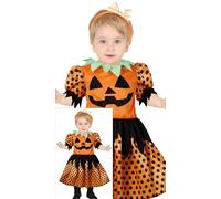 FIESTAS GUIRCA Pretty Pumpkin Girl Baby Fancy Dress - Orange Pumpkin Baby Girl Halloween Kids Costume Age 12-18 Months