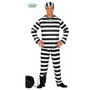 Fiestas Guirca Prisoner Convict Stripe Gents Costume Size Medium