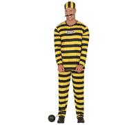 FIESTAS GUIRCA Prisoner Fancy Dress Costume Adult Man Size Large UK 42-44