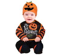 FIESTAS GUIRCA Pumpkin Baby Costume Set with Hat, Bib and Onepiece