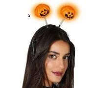 FIESTAS GUIRCA | Pumpkin Headband with Light (One Size) - Fancy Dress Accessory for Halloween and Parties - Ideal for Celebrations and Events - Headbands and Crowns with Lights - Orange