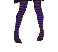 FIESTAS GUIRCA | Purple Striped Tights for Women (One Size) - Witch Costume Tights for Halloween, Carnival and Fancy Dress Parties - Ideal Accessory for Cosplay and Masquerades - Purple and Black