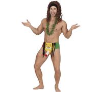 FIESTAS GUIRCA | Rasta Underpants (One Size) - Fun Pants for Stag Do and Rastafarian Themed Parties - Accessory for Adult Men - Yellow