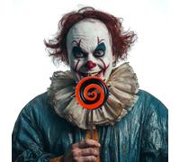 FIESTAS GUIRCA | Red and Black PVC Lollipop (20 cm) - Scary Clown Costume Accessory for Halloween, Oktoberfest, Carnival, Themed Party - Adult Child - Red Black