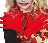 FIESTAS GUIRCA | Red Children's Gloves (7.1 in) - Costume Accessory for Devils and Demons - Ideal for Halloween, Carnival and Fancy Dress Parties - Unisex for Kids - Red
