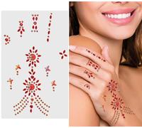 FIESTAS GUIRCA | Red Hand Jewels (4.3x7.1 in) - Fancy Dress Accessory for Desert Princesses and Themed Parties - Ideal for Adult Women - Red