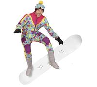 FIESTAS GUIRCA Retro Snowsuit Mens Fancy Dress Costume - Colourful 80s Ski Shell Suit Overall Funny Mens Costume - 90s Snowboarder Skier Tracksuit Bachelor Party Stag Do Fancy Dress Men Size L
