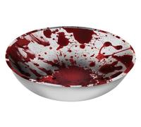 FIESTAS GUIRCA | Reusable Blood Bowl (10.6 in) - Table Decoration for Spooky Halloween Parties - Ideal for Frightening Celebrations - White and Red