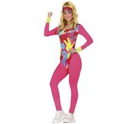 FIESTAS GUIRCA Roller Skating 80s Fancy Dress Women - Pink 80s Aerobics Instructor Outfit - Rollerblader Doll Fancy Dress Costumes for Women Size L 14-16