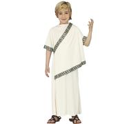 FIESTAS GUIRCA Roman Costume Child Boy Tunic Beige with Greek Key Trim
