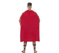FIESTAS GUIRCA | Roman Warrior Fancy Dress Teen (14-16 Years) - Tunic, Cape, Armbands, Bands and Shin Guards - Roman and Greek Costumes for Halloween, Carnival and Fancy Dress Parties - Brown and Red