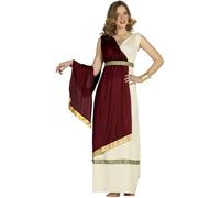 FIESTAS GUIRCA | Roman Woman Fancy Dress Costume (14-16/L) - Cape, Belt and Tunic - Roman and Greek Costumes for Halloween, Carnival and Fancy Dress Parties - Ideal for Adults - Burgundy and Beige