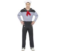 FIESTAS GUIRCA Sailor Uniform Fancy Dress Costume Adult Man Size Medium