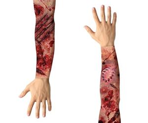 FIESTAS GUIRCA | Set of 2 Fabric Sleeves Wound Effect (Tattoos and FX) - Makeup Accessory for All Users - Blood and Wound Textile for Halloween Fancy Dress - Multicoloured