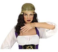 FIESTAS GUIRCA | Set of 20 Gold Metal Bracelets - Bracelet for Desert Prince, Gypsy and Fortune Teller Fancy Dress - Jewellery Accessory for Parties and Celebrations - Unisex Adult - Gold