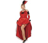FIESTAS GUIRCA Sexy Burlesque Dancer Fancy Dress Women - Red Can Can Dress - Western Saloon Girl Fancy Dress Costumes for Women Size XL 18-20