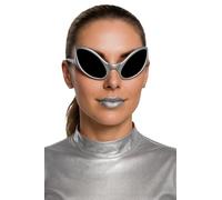 FIESTAS GUIRCA | Silver Alien Glasses - Costume Accessory for Disco Parties, Halloween and Carnival - Ideal for Unisex Adults - Futuristic and Alien Style - Silver