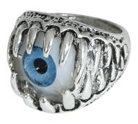 FIESTAS GUIRCA | Silver Eye Ring - Jewellery for Marquise, Religious, Gypsy and Fortune Teller Fancy Dress - Ideal Accessory for Halloween and Costume Parties - Adult Women - Silver