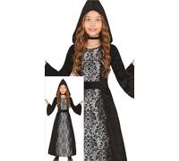 FIESTAS GUIRCA Silver Hooded Witch Girls Fancy Dress Costume - Silver Sorceress Costume - Halloween Girls Costumes Age 7-9 Years