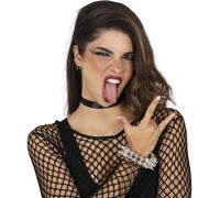 FIESTAS GUIRCA | Silver Spike Bracelet - Punk Rock Costume Jewellery for Fancy Dress Parties and Concerts - Ideal Accessory for Gothic and Heavy Metal Style - Unisex Adult - Silver