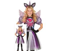 FIESTAS GUIRCA Sinister Unicorn Girls Fancy Dress Costume - Including Purple Unicorn Headband, Glitter Dress with Tutu & Wings - Halloween Girls Costumes Age 5-6 Years
