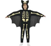 FIESTAS GUIRCA Skeleton Bat Costume Child Jumpsuit with Wings and Hood