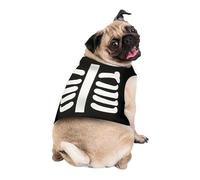 FIESTAS GUIRCA | Skeleton Costume for Pets (S/DOG) - Tunic for Dogs - Halloween and Carnival Costumes for Pets - Ideal for Skeleton Costume Parties - Black and White