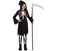 FIESTAS GUIRCA Skeleton Dress Fancy Dress for Girls - Grim Reaper Kids Costume - Halloween Girls Costumes 10-12 years