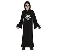 FIESTAS GUIRCA Skull Grim Reaper Fancy Dress for Boys - Black Hooded Robe Kids Costume - Boys Halloween Costumes 10-12 years