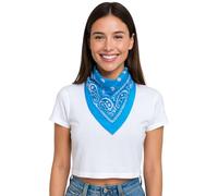 FIESTAS GUIRCA | Sky Blue Cowboy Scarf (Unisex Adult) - Versatile Textile Accessory for Fancy Dress Parties and Carnival - Ideal for Pirate, Cowboy or Bandit Costumes - Blue