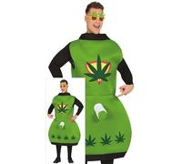 FIESTAS GUIRCA Smoke it Like it´s Hot Mens Fancy Dress Costume - Funny Weed Mens Costume - Naughty Marijuana Bachelor Party Stag Do Fancy Dress Men Size L