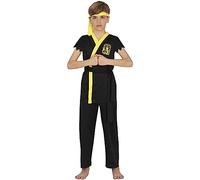 FIESTAS GUIRCA Snake Fighter Boys Fancy Dress Costume - Black Karate Warrior Kids Fancy Dress Costumes Boys 5-6 years