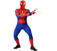 FIESTAS GUIRCA Spider Bar Fancy Dress Costume - Red and Blue Super Hero Comedy Outfit with Drink Launchers in Gloves Stag Do Costume for Men Size M