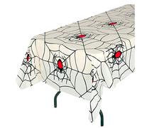 FIESTAS GUIRCA | Spider Web Tablecloth White (54x108) - Table Decoration for Scary Halloween Parties - Great for Scary Celebrations - White