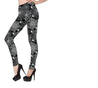 FIESTAS GUIRCA | Spider Webs Leggings (38-40/M) - Costume Accessory for Halloween and Costume Parties - Spider Web Leggings for Celebrations and Events - Ideal for Adult Women - Black