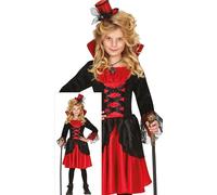 FIESTAS GUIRCA Stylish Vampire Girls Fancy Dress Costume - Elegant Red & Black Vampiress Dress - Halloween Girls Costumes Age 5-6 Years
