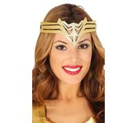 Guirca 13044 Superheroine Headband Diadema, Gold, Adult,
