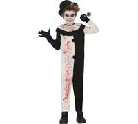 FIESTAS GUIRCA | Terrifying Clown Fancy Dress Costume for Children - Jumpsuit - Clown and Circus Costumes for Halloween, Carnival and Fancy Dress Parties - Ideal for Kids