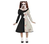 FIESTAS GUIRCA | Terrifying Clown Fancy Dress Costume Children (10-12 Years) - Jumpsuit - Clown Costumes for Halloween, Carnival and Fancy Dress Parties - Ideal for Girls - Black and White