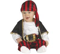 FIESTAS GUIRCA | Toddler Pirate Fancy Dress Costume (2-3 Years) - T-Shirt, Waistcoat, Belt, Trousers and Bandana - Corsair and Buccaneer Costumes for Halloween - Ideal for Little Boys - Black and Red