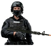 FIESTAS GUIRCA | Toy Assault Rifle (26.8 in) - Fake Weapon for Soldier and Military Fancy Dress - Ideal for Halloween, Carnival and Fancy Dress Parties - Suitable for All Users - Black