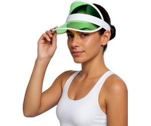 FIESTAS GUIRCA | Transparent Green Visor Hat - Fancy Dress Accessory for 80s Parties and Sports Events - Ideal for Unisex Adults - Green