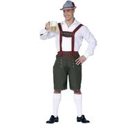 FIESTAS GUIRCA | Tyrolean Fancy Dress Costume Adult - Trousers and Braces - Oktoberfest, Beer and Beverage Party Costumes, German Celebrations and Fancy Dress Parties - Men - Green
