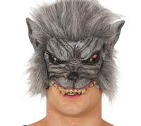 Fiestas Guirca Unisex Adult Werewolf Vinyl 1/2 Mask Grey (One Size)