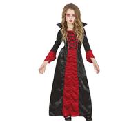 FIESTAS GUIRCA Vampire Countess Fancy Dress Costume - Long Elegant Red and Black Dress for Girls 3-4 Years