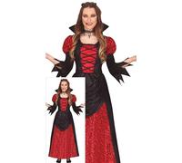 Ladies Halloween Red Vampiress Fancy Dress Costume Womens Vampire Outfit New fg